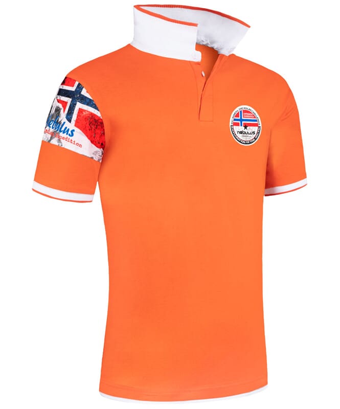 Polo Shirt PARAS Men orange-weiß