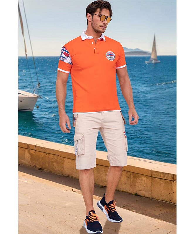 Maglia polo PARAS Uomo orange-weiß