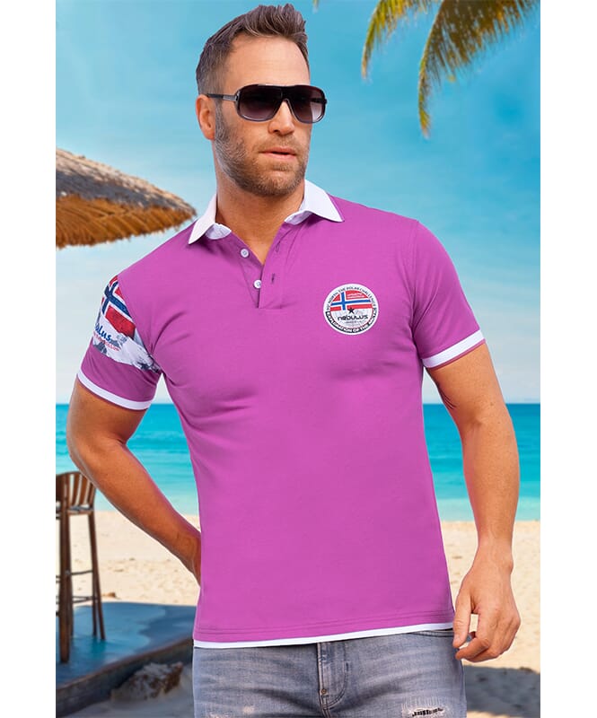 Maglia polo PARAS Uomo violett-weiß