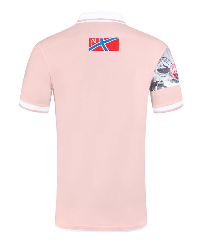 Poloshirt PARAS Heren rosa-weiß