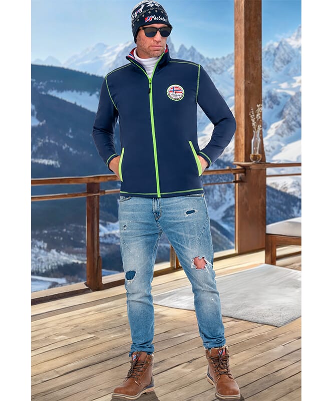 Giacca in softshell PUKA Uomo navy-lime