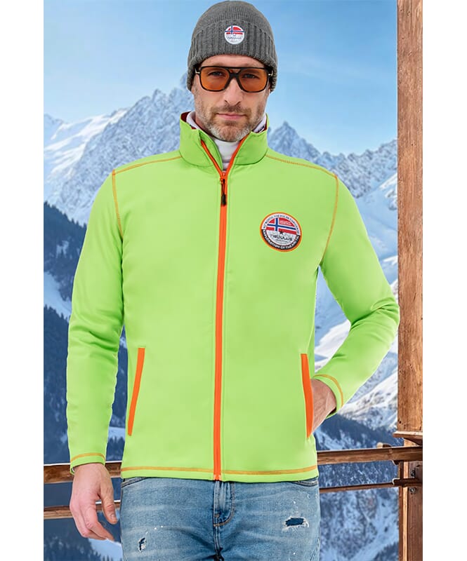 Veste softshell PUKA Homme lime-orange