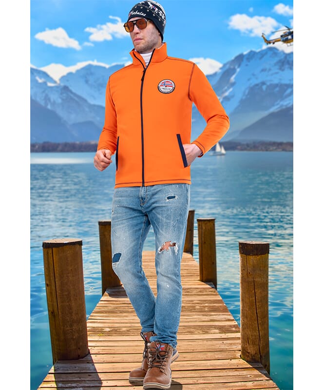 Veste softshell PUKA Homme orange-navy