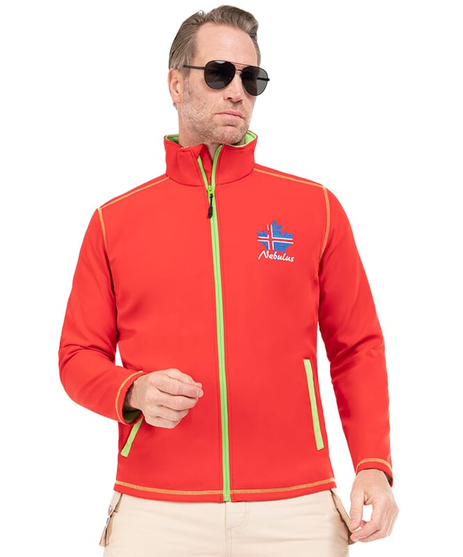 Chaqueta softshell EVENT Hombres rot-lime
