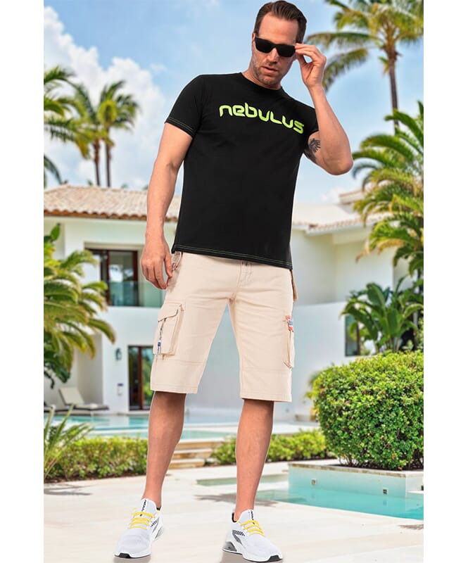 T-Shirt LEOS Homme schwarz-lime