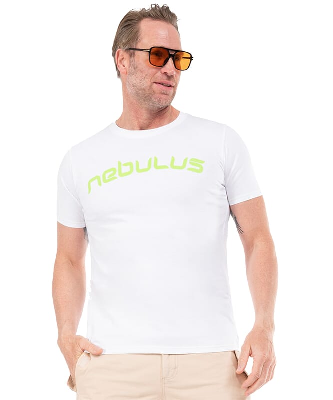 T-Shirt LEOS Homme weiß-lime