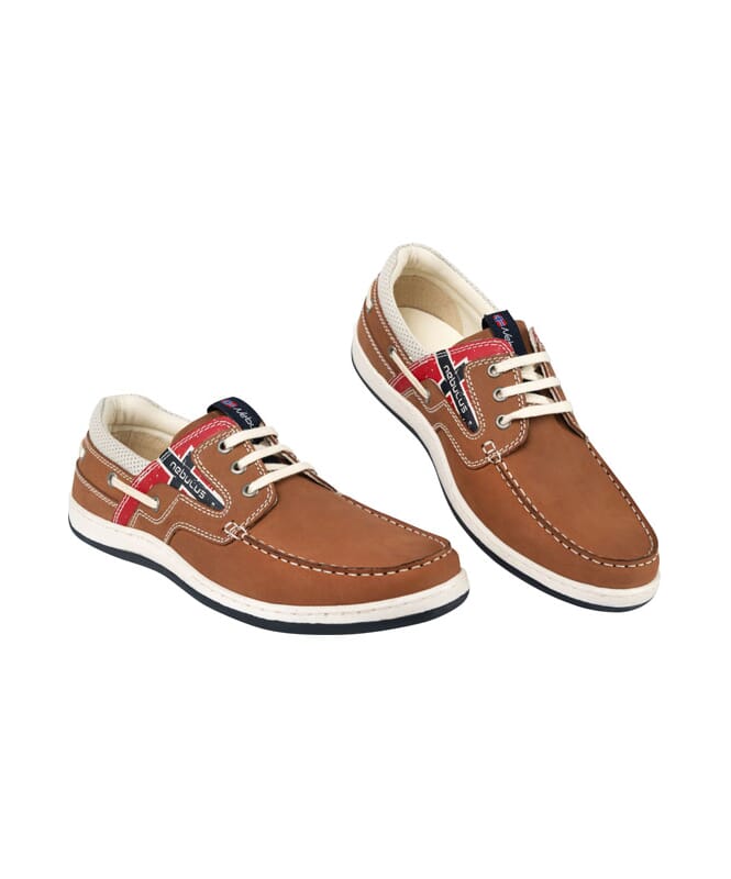Leather Boat Shoes RIVA hellbraun