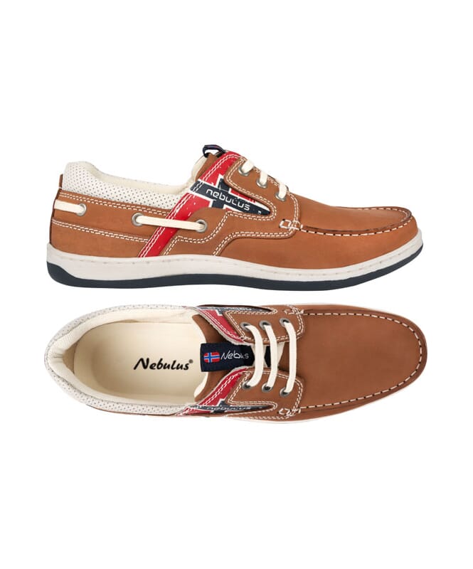 Leather Boat Shoes RIVA hellbraun
