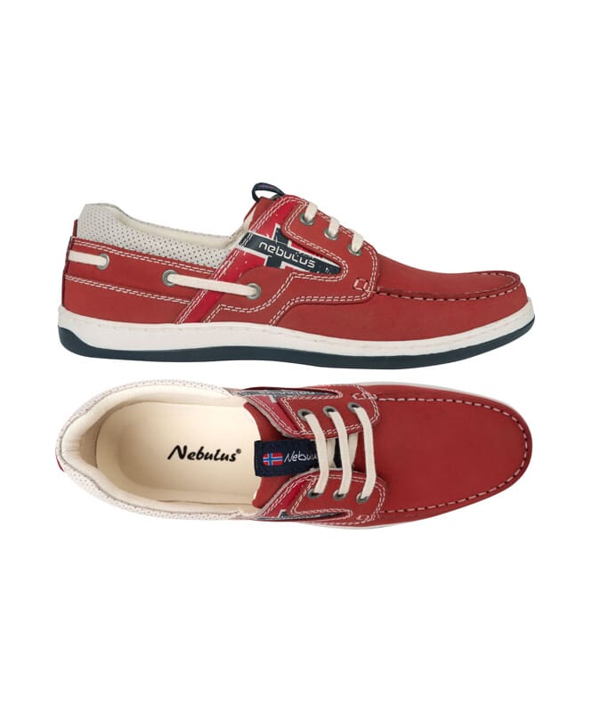 Leather Boat Shoes RIVA rot