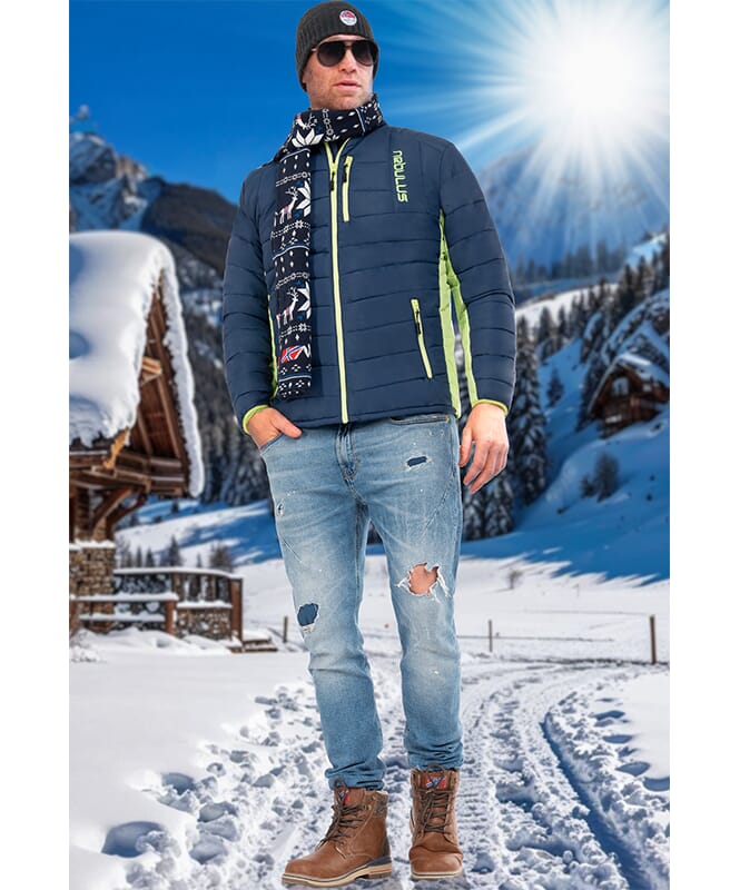 Winterjas GRAFFITY Heren navy-lime