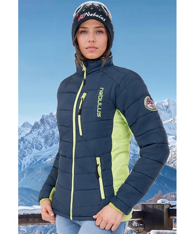 Winter Jacket GRAFFITY Women navy-lime_green