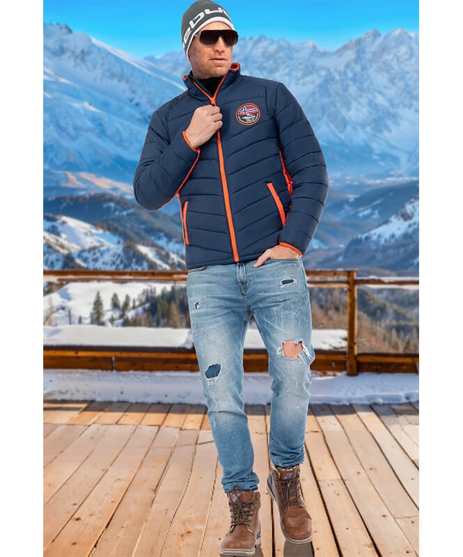 Chaqueta de invierno GENIUS Hombres navy-orange