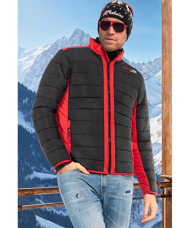 Chaqueta de invierno FIGHT Hombres schwarz-rot