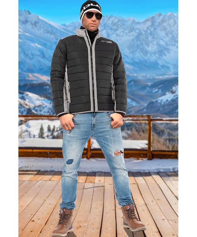 Veste d&#39;hiver FIGHT Homme schwarz-grau