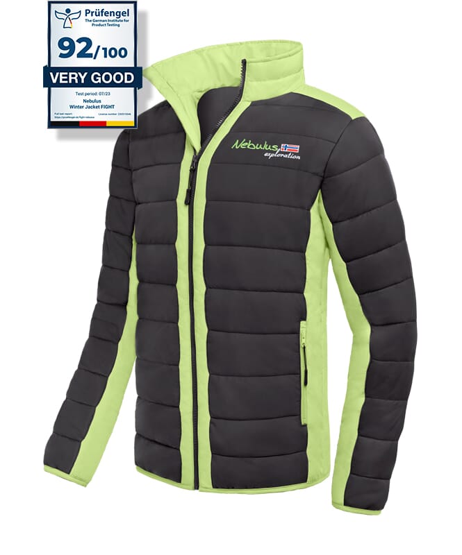 Veste d&#39;hiver FIGHT Homme schwarz-lime