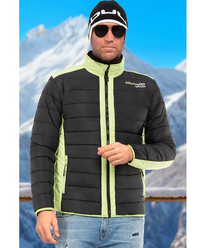 Veste d&#39;hiver FIGHT Homme schwarz-lime