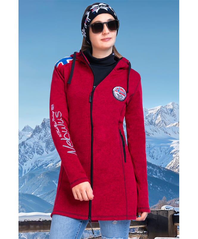 Cappotto in pile NORSKINI Donne rot meliert