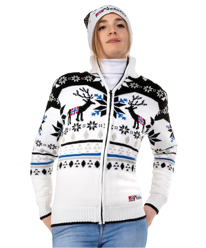 Norwegian jacket with faux fur SVERRE Women offwhite-schwar