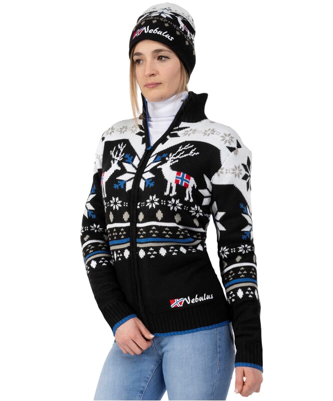 Norwegian jacket with faux fur SVERRE Women schwarz-offwhit