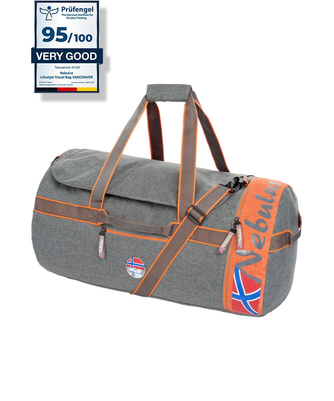 Large lifestyle travel bag  VANCOUVER grau-orange