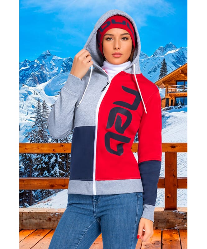 Chaqueta de deporte NEBSTER Mujeres navy-rot-grau