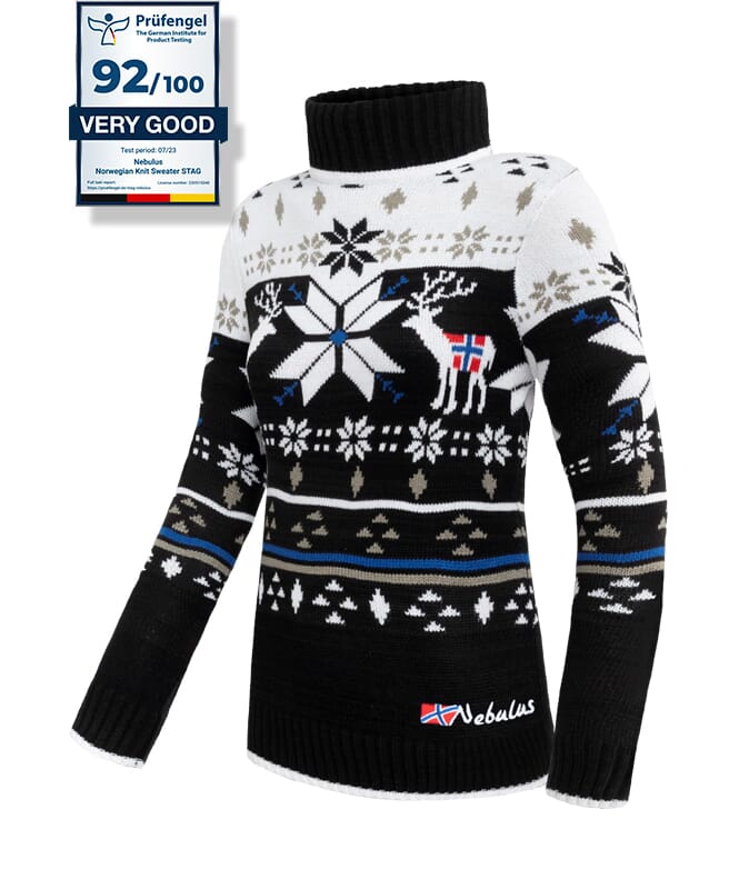 Pullover norvegese STAG Donne schwarz-weiß