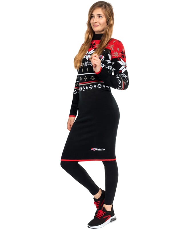 Vestido noruega HIGH Mujeres schwarz-rot