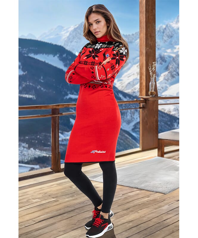 Abito norvegese HIGH Donne rot-schwarz