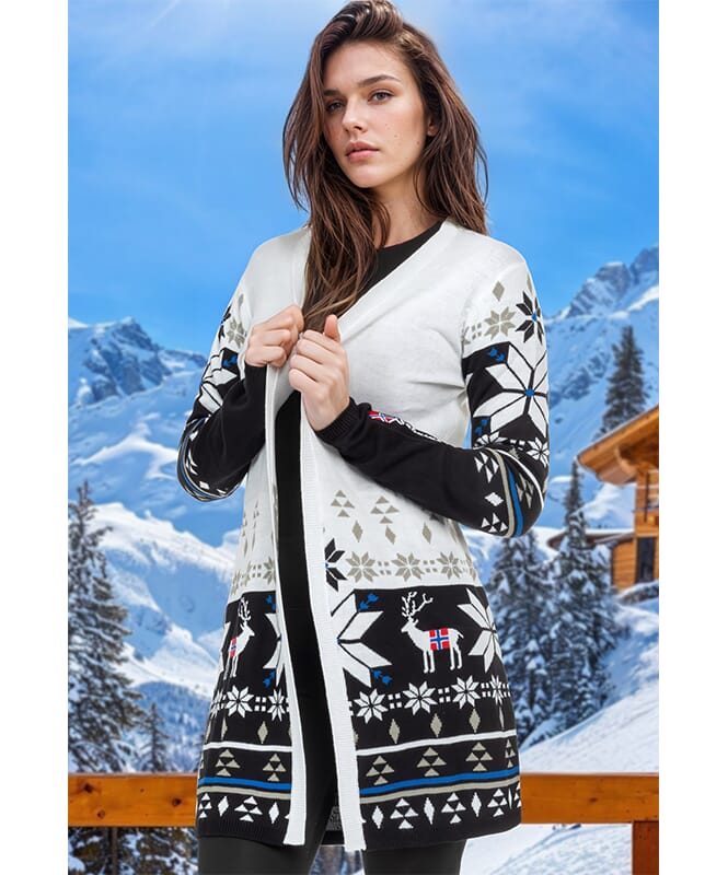 Norwegian Cardigan NOORS Women weiss-schwarz