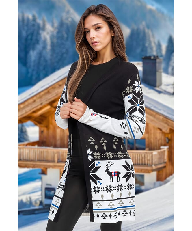 Norwegian Cardigan NOORS Women schwarz-weiß