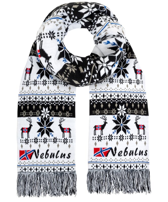 Écharpe norvégienne en tricot, énorme, BIGGEST weiß-schwarz