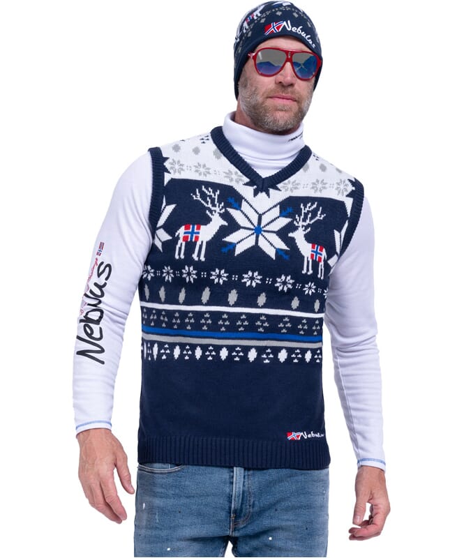 Pull sans manches norvégienne SLEEVER Homme navy-offwhite