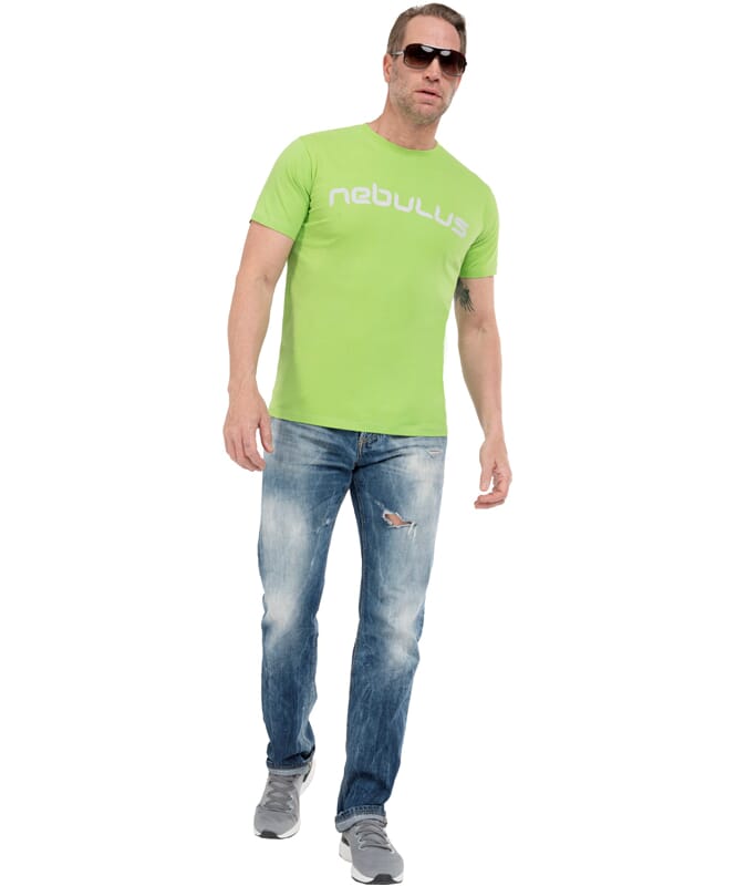 T-Shirt LEOS Herr lime-grau