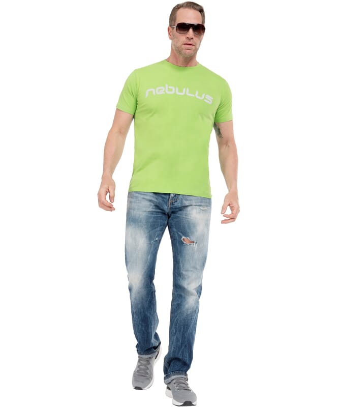 T-Shirt LEOS Herren lime-grau