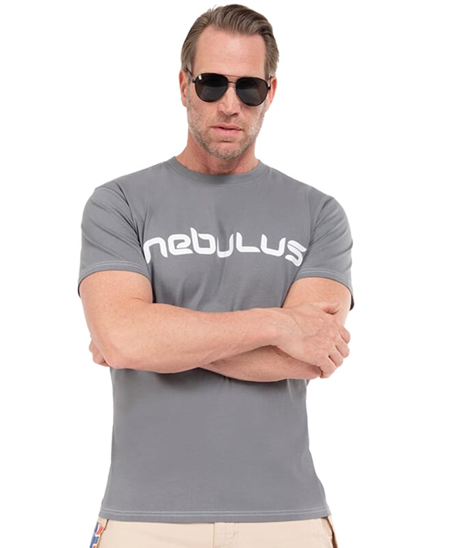 T-Shirt LEOS Homme grau-weiß
