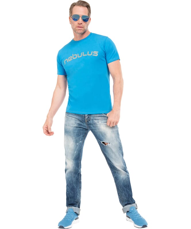 T-Shirt LEOS Herren skyblue-grau