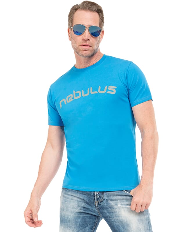 Camiseta LEOS Hombres skyblue-grau