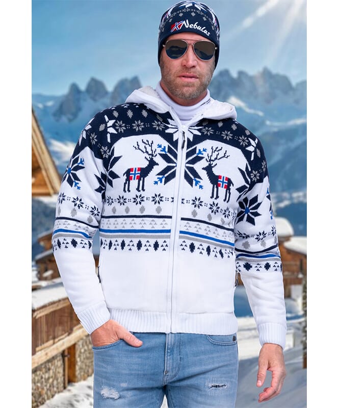 Giacca norvegese con cappuccio NORON Uomo offwhite-navy