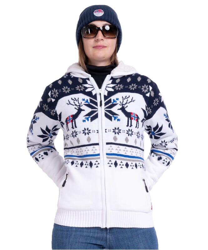 Norwegian jacket with faux fur NORON Women offwhite-navy