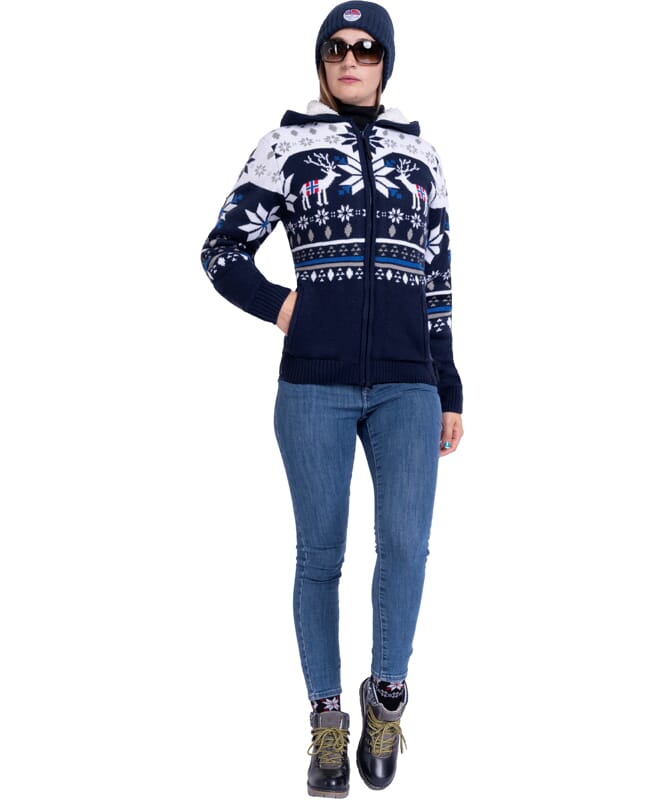 Norwegian jacket with faux fur NORON Women navy-offwhite
