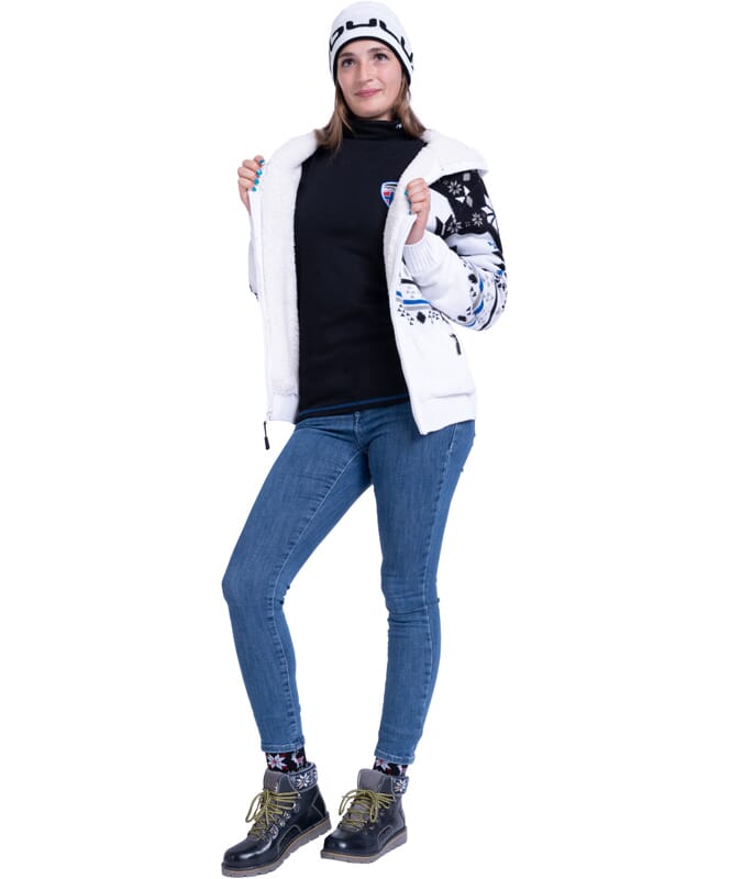 Norwegian jacket with faux fur NORON Women offwhite-schwar