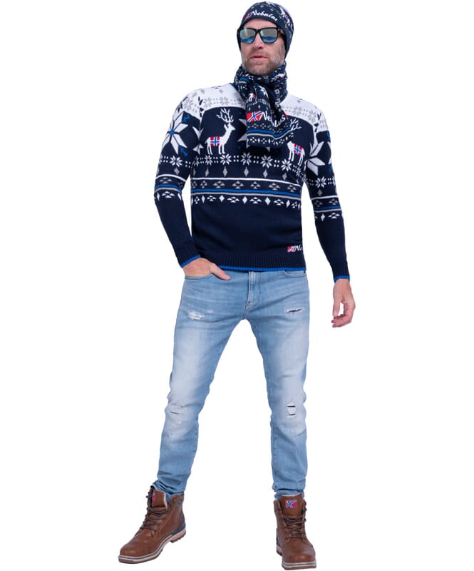 Pull-over norvégienne BREEN Homme navy-offwhite