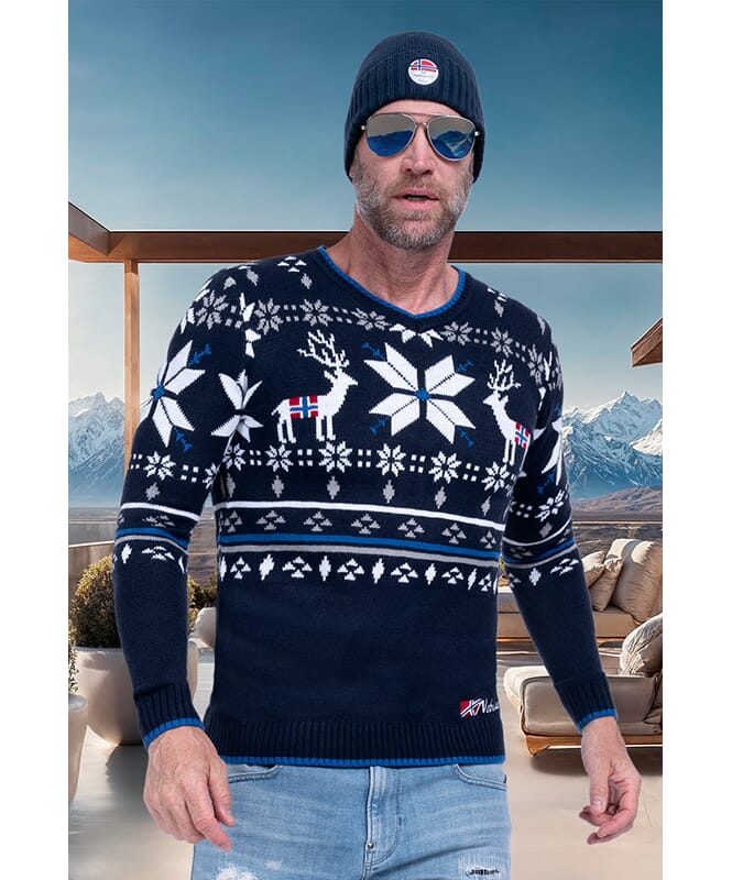 Pullover norvegese BREEN Signori navy