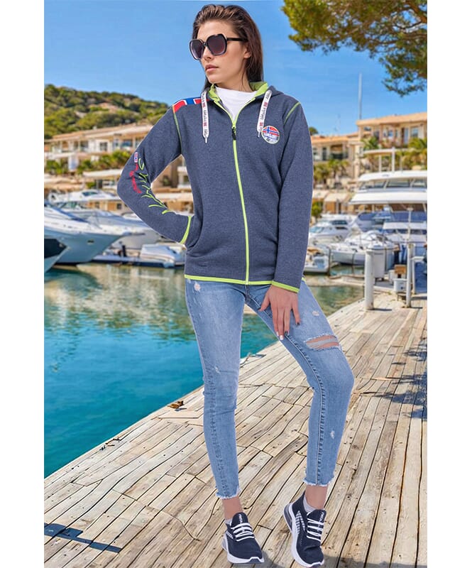 Sweatjacket TURIOL Women navy-lime