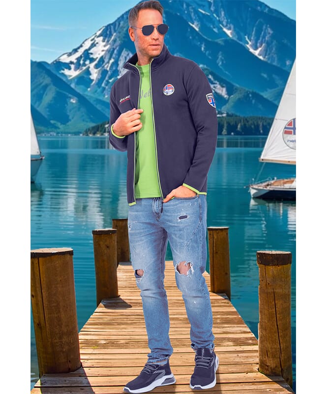 Sweatjacket NORY Men navy-lime