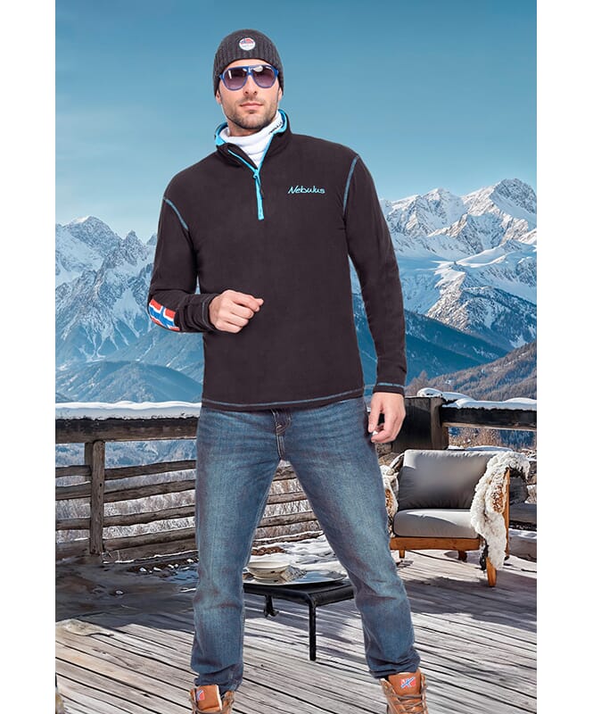 Fleece jumper KURIO Men schwarz-malibu