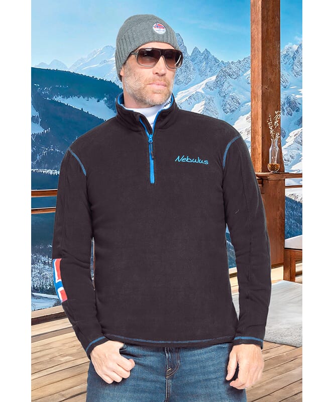 Fleece jumper KURIO Men schwarz-kobalt