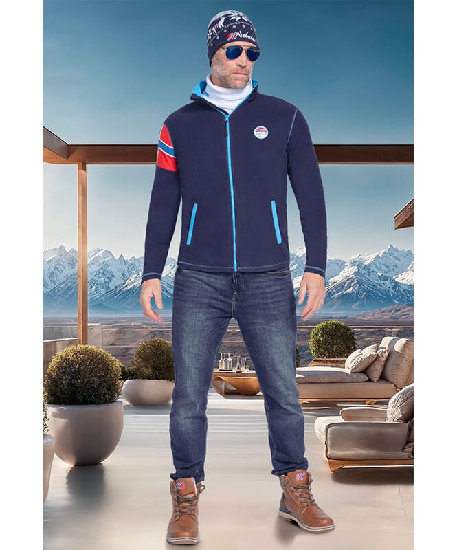 Chaqueta de forro polar REAL Hombres navy-malibu