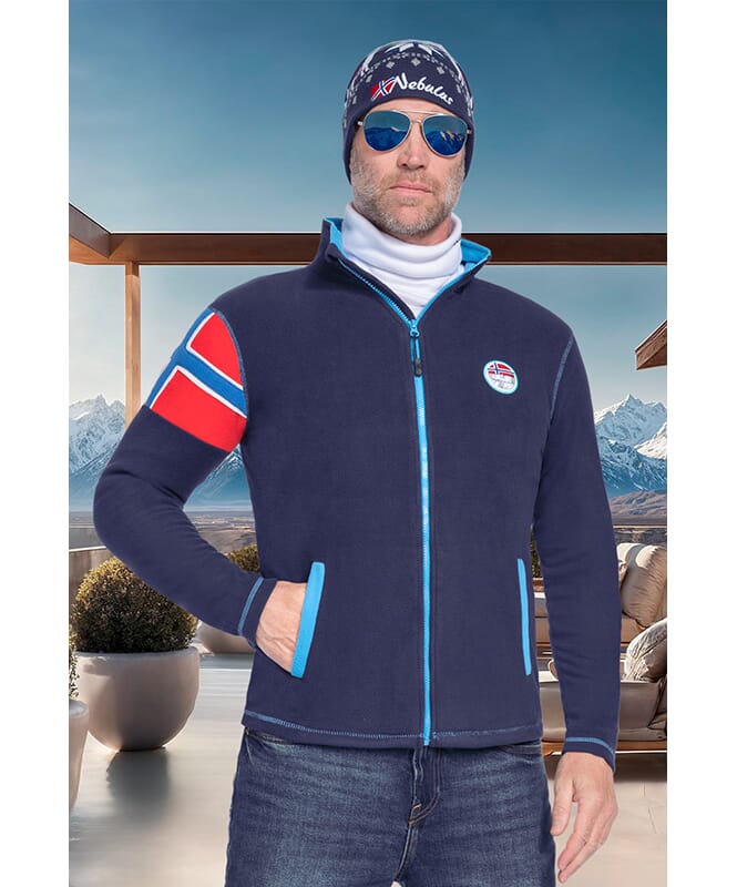 Chaqueta de forro polar REAL Hombres navy-malibu