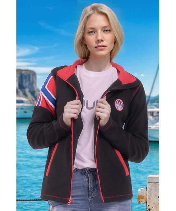 Fleece jacket REAL Women schwarz-rot